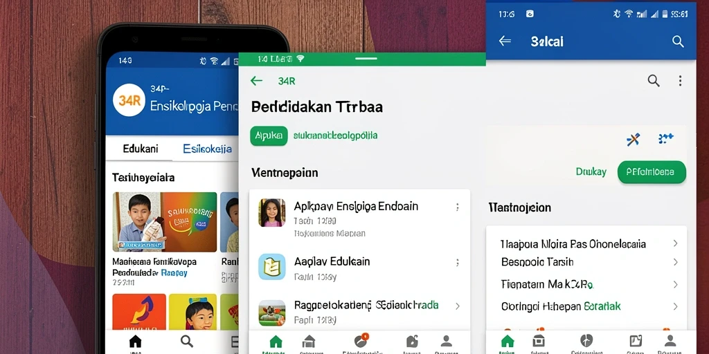 Tampilan antarmuka aplikasi Ensiklopedia 34R yang informatif dan menarik.