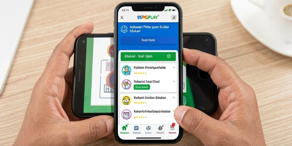 Tampilan antarmuka pengguna aplikasi Soal Ujian 95PGPLAY.