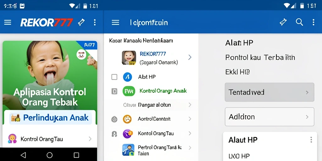 Tampilan antarmuka utama aplikasi Kontrol Orang Tua REKOR777.