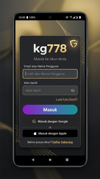 Tampilan halaman login kg778